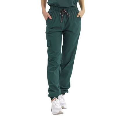 BRL BAGEL | TEK ALT Kargo Cepli Jogger Likralı Unisex Cerrahi Pantolon Avcı Yeşili - 3