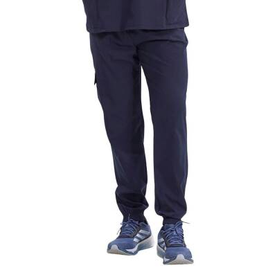 BRL BAGEL | TEK ALT Kargo Cepli Jogger Likralı Unisex Cerrahi Pantolon Lacivert - 2