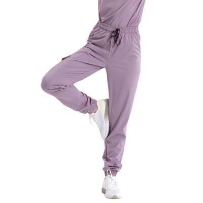 BRL BAGEL | TEK ALT Kargo Cepli Jogger Likralı Unisex Cerrahi Pantolon Lila - 2
