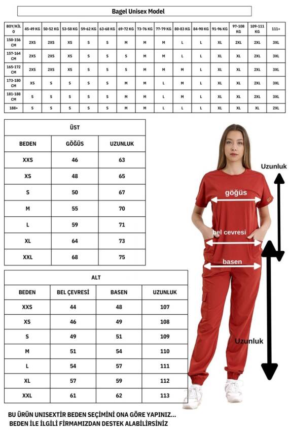 BRL BAGEL | TEK ALT Kargo Cepli Jogger Likralı Unisex Cerrahi Pantolon Siyah - 4