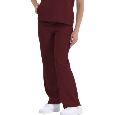 BRL MEDİNİLLA & MEDİKAGO | TEK ALT Çift Yön Likralı Kadın Cerrahi Pantolon Bordo - 3