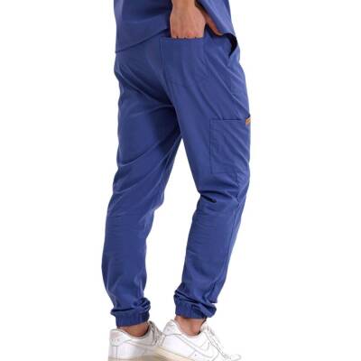 BRL MEDİZİP | TEK ALT Jogger Likralı Unisex Cerrahi Pantolon Fırtına Mavi - 2