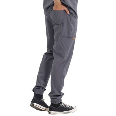 BRL MEDİZİP | TEK ALT Jogger Likralı Unisex Cerrahi Pantolon Füme - 2