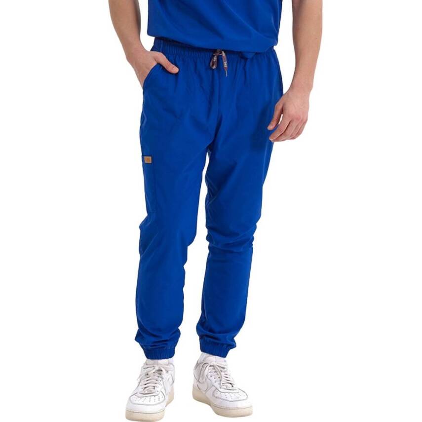 BRL MEDİZİP | TEK ALT Jogger Likralı Unisex Cerrahi Pantolon Gece Mavisi - 1