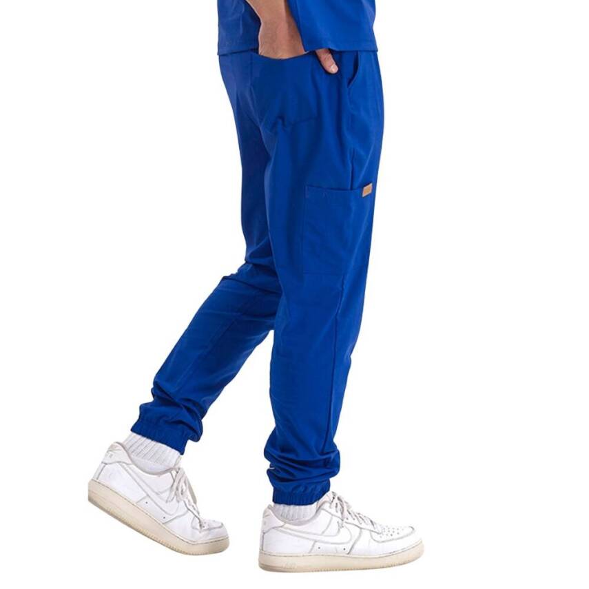 BRL MEDİZİP | TEK ALT Jogger Likralı Unisex Cerrahi Pantolon Gece Mavisi - 3