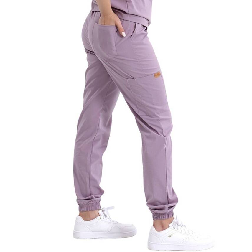 BRL MEDİZİP | TEK ALT Jogger Likralı Unisex Cerrahi Pantolon Lila - 3