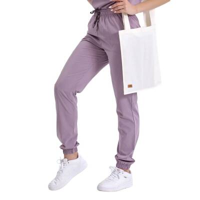 BRL MEDİZİP | TEK ALT Jogger Likralı Unisex Cerrahi Pantolon Lila - 1