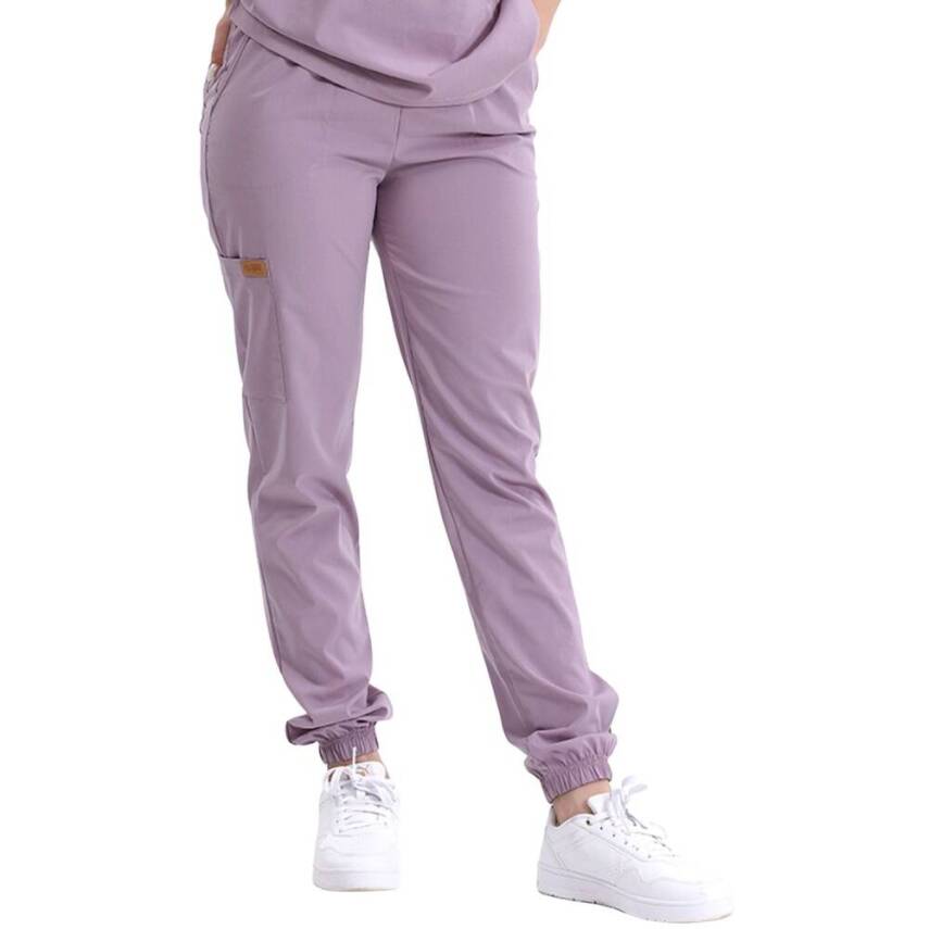 BRL MEDİZİP | TEK ALT Jogger Likralı Unisex Cerrahi Pantolon Lila - 2