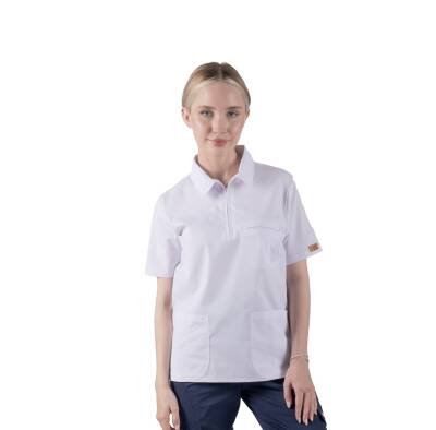  BRL MEDİZİP | TEK ÜST Likralı Unisex Doktor ve Hemşire Cerrahi Forması Beyaz - Brl Üniforma