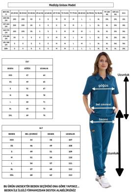  BRL MEDİZİP | TEK ÜST Likralı Unisex Doktor ve Hemşire Cerrahi Forması Gece Mavisi - 5