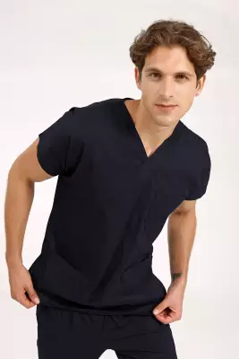 BRL Scrub | Tek Üst Likralı Unisex Cerrahi Forma Lacivert - 4