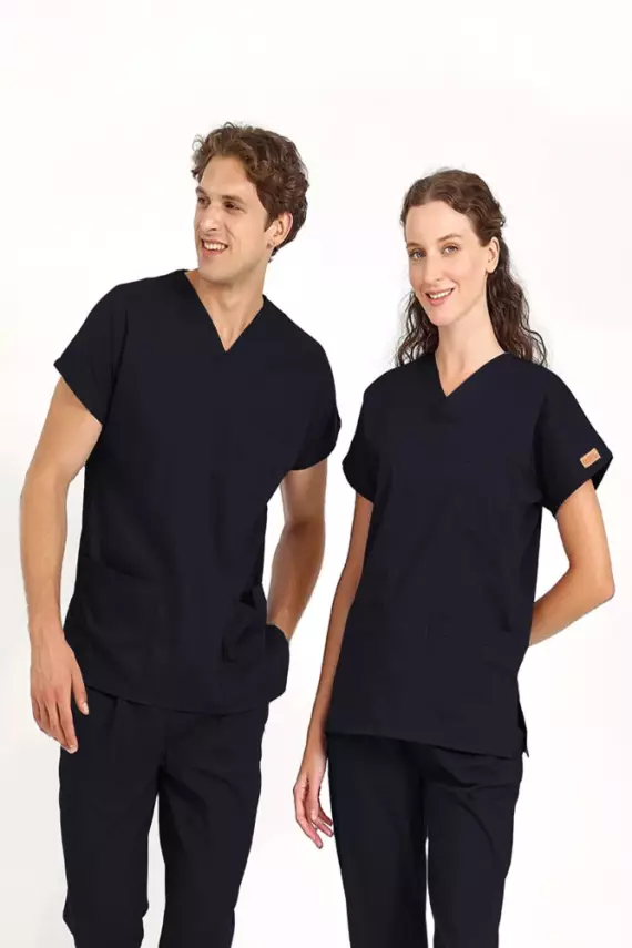 BRL Scrub | Tek Üst Likralı Unisex Cerrahi Forma Lacivert - 3