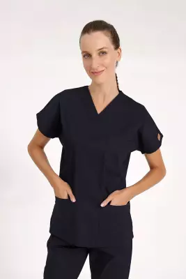 BRL Scrub | Tek Üst Likralı Unisex Cerrahi Forma Lacivert - 1
