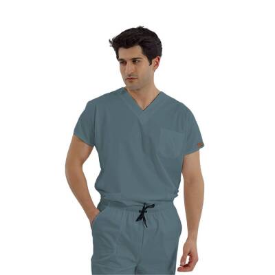 BRL SCRUBLE FLEX | TEK ÜST Likralı Unisex Cerrahi Forma Goblin Mavi 