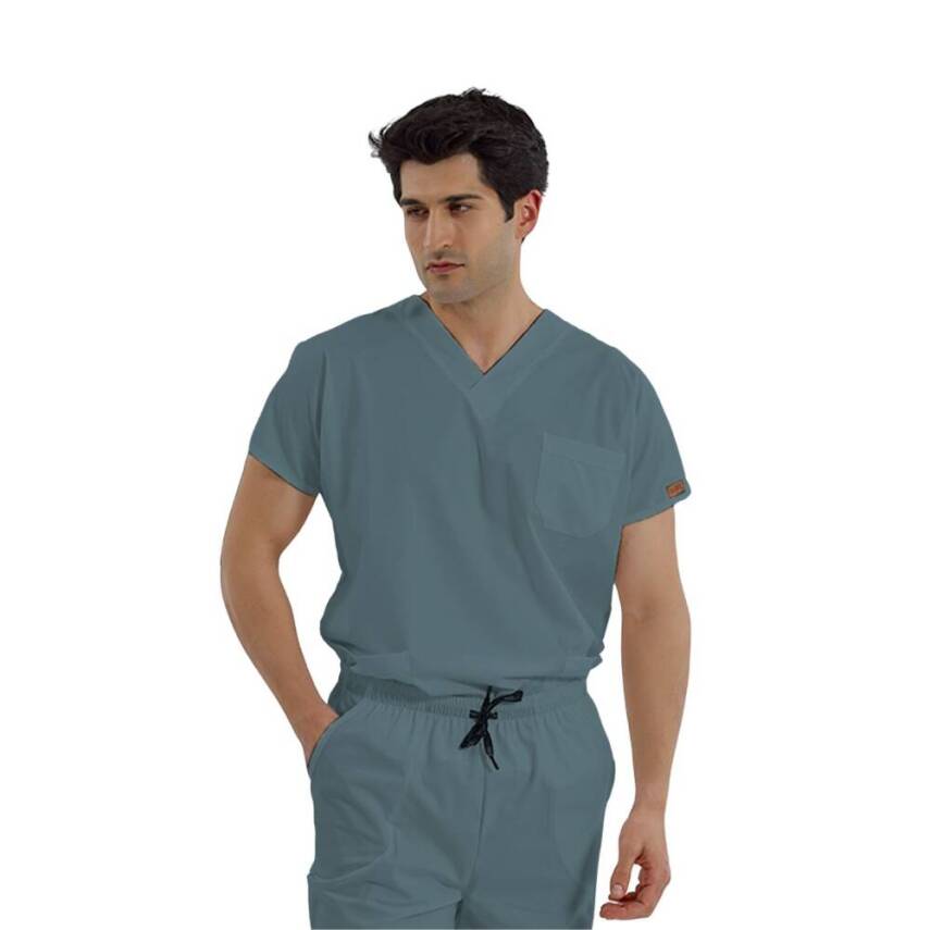 BRL SCRUBLE FLEX | TEK ÜST Likralı Unisex Cerrahi Forma Goblin Mavi - 1