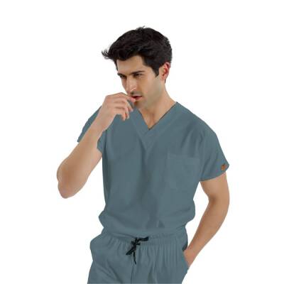 BRL SCRUBLE FLEX | TEK ÜST Likralı Unisex Cerrahi Forma Goblin Mavi - 2
