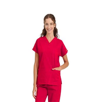 BRL SCRUBLE FLEX | TEK ÜST Likralı Unisex Cerrahi Forma Nar Çiçeği - 3