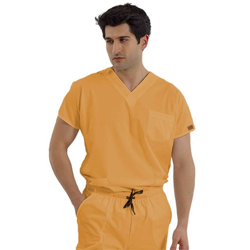 BRL SCRUBLE FLEX | TEK ÜST Likralı Unisex Cerrahi Forma Sarı - 1