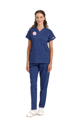 BRL SCRUBLE | Lacivert Hemşire Forması Likralı Unisex Takım - Yeni Yönetmeliğe Uygun Patriot Blue - Brl Üniforma