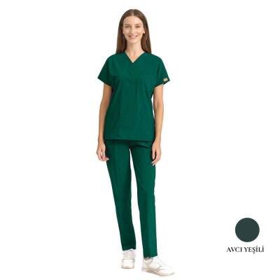 BRL SCRUBLE | Likralı Doktor Ve Hemşire Forması Unisex Cerrahi Takım Avcı Yeşili 