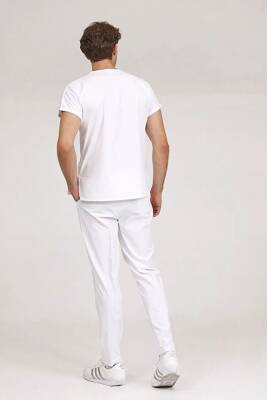 BRL SCRUBLE | Likralı Doktor Ve Hemşire Forması Unisex Cerrahi Takım Beyaz - 6