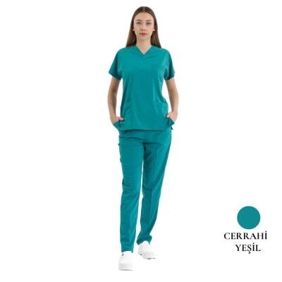BRL SCRUBLE | Likralı Doktor Ve Hemşire Forması Unisex Cerrahi Takım Cerrahi Yeşil 