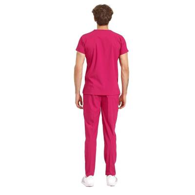 BRL SCRUBLE | Likralı Doktor Ve Hemşire Forması Unisex Cerrahi Takım Fuşya - 3