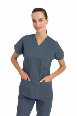 BRL SCRUBLE | Likralı Doktor Ve Hemşire Forması Unisex Cerrahi Takım Goblin Mavi - 3