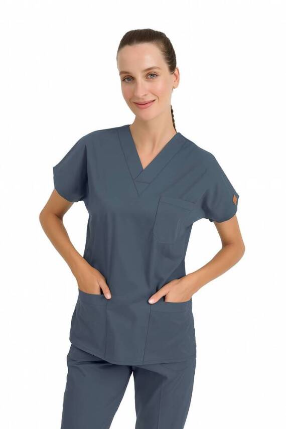 BRL SCRUBLE | Likralı Doktor Ve Hemşire Forması Unisex Cerrahi Takım Goblin Mavi - 3