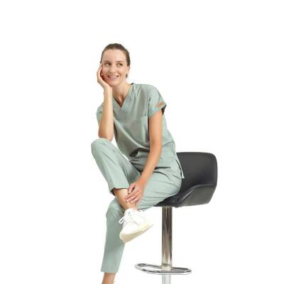 BRL SCRUBLE | Likralı Doktor Ve Hemşire Forması Unisex Cerrahi Takım Küf Yeşili - 2