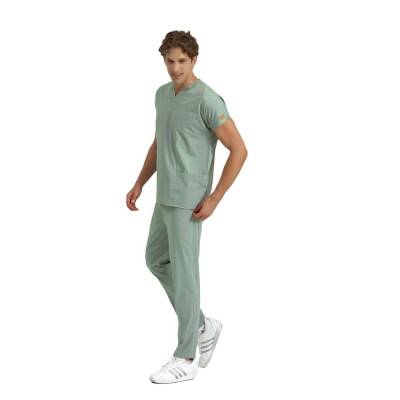 BRL SCRUBLE | Likralı Doktor Ve Hemşire Forması Unisex Cerrahi Takım Küf Yeşili - 3