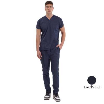 BRL SCRUBLE | Likralı Doktor Ve Hemşire Forması Unisex Cerrahi Takım Lacivert 