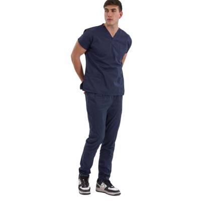 BRL SCRUBLE | Likralı Doktor Ve Hemşire Forması Unisex Cerrahi Takım Lacivert - 3