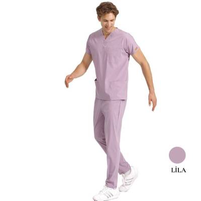 BRL SCRUBLE | Likralı Doktor Ve Hemşire Forması Unisex Cerrahi Takım Lila 
