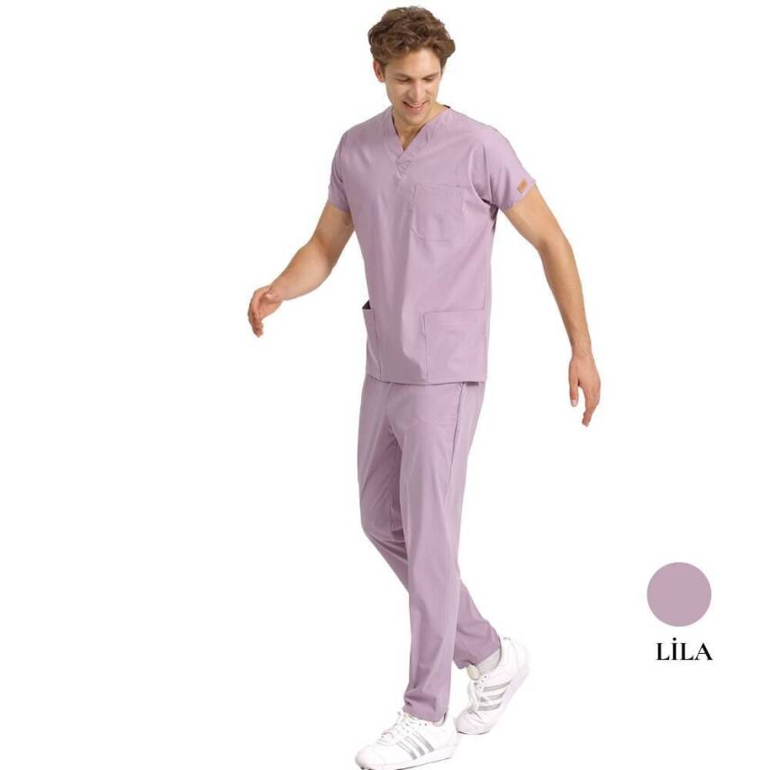 BRL SCRUBLE | Likralı Doktor Ve Hemşire Forması Unisex Cerrahi Takım Lila - 1