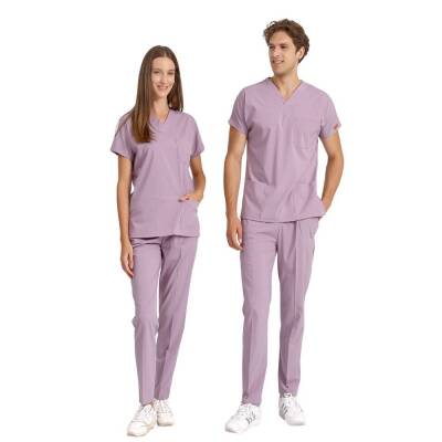 BRL SCRUBLE | Likralı Doktor Ve Hemşire Forması Unisex Cerrahi Takım Lila - 2
