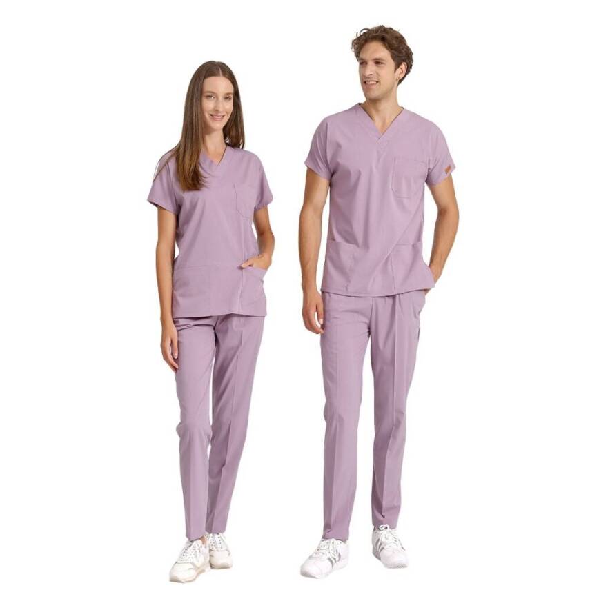 BRL SCRUBLE | Likralı Doktor Ve Hemşire Forması Unisex Cerrahi Takım Lila - 2