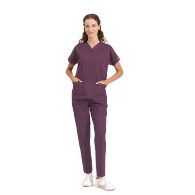 BRL SCRUBLE | Likralı Doktor Ve Hemşire Forması Unisex Cerrahi Takım Mürdüm - 2