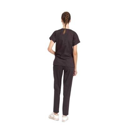 BRL SCRUBLE | Likralı Doktor Ve Hemşire Forması Unisex Cerrahi Takım Siyah - 2