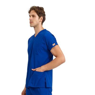 BRL SCRUBLE | TEK ÜST Likralı Unisex Cerrahi Forma Gece Mavisi - 3