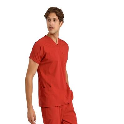 BRL SCRUBLE | TEK ÜST Likralı Unisex Cerrahi Forma Kiremit - 3