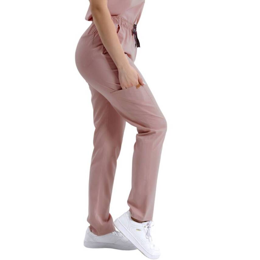 BRL SNAPS | TEK ALT Torba Cepli Doktor ve Hemşire Pantolon Koyu Pudra - 2