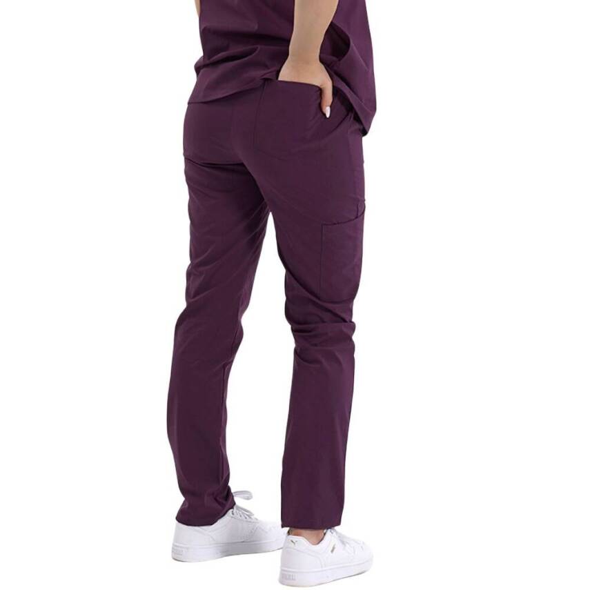 BRL SNAPS | TEK ALT Torba Cepli Doktor ve Hemşire Pantolon Mürdüm - 2