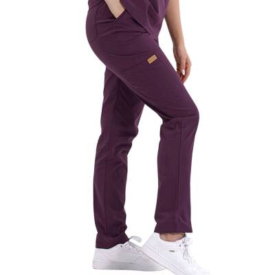BRL SNAPS | TEK ALT Torba Cepli Doktor ve Hemşire Pantolon Mürdüm - 3
