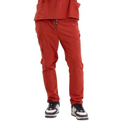 BRL SNAPSM | TEK ALT Kargo Cepli Klasik Likralı Unisex Cerrahi Pantolon Kiremit - Brl Üniforma