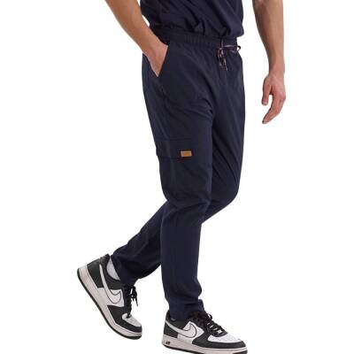 BRL SNAPSM | TEK ALT Kargo Cepli Klasik Likralı Unisex Cerrahi Pantolon Lacivert - Brl Üniforma