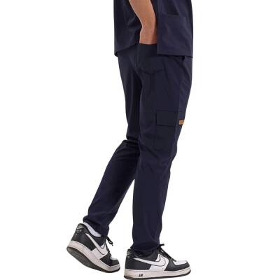 BRL SNAPSM | TEK ALT Kargo Cepli Klasik Likralı Unisex Cerrahi Pantolon Lacivert - 3