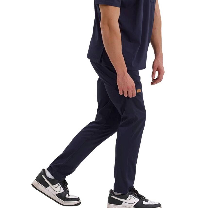 BRL SNAPSM | TEK ALT Kargo Cepli Klasik Likralı Unisex Cerrahi Pantolon Siyah - 2