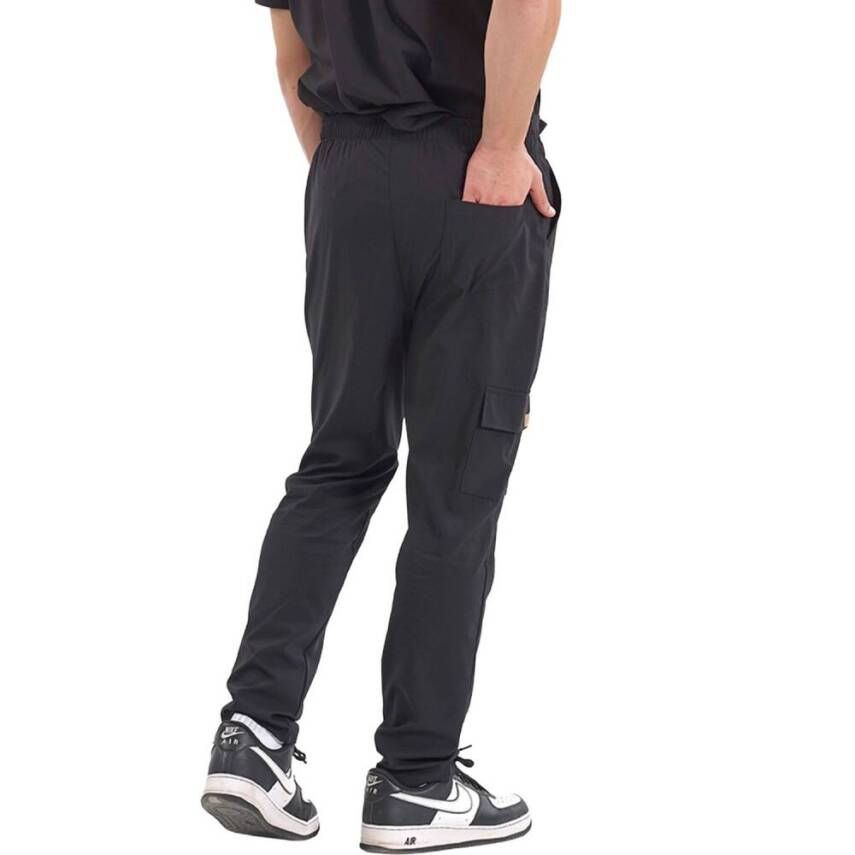BRL SNAPSM | TEK ALT Kargo Cepli Klasik Likralı Unisex Cerrahi Pantolon Siyah - 3