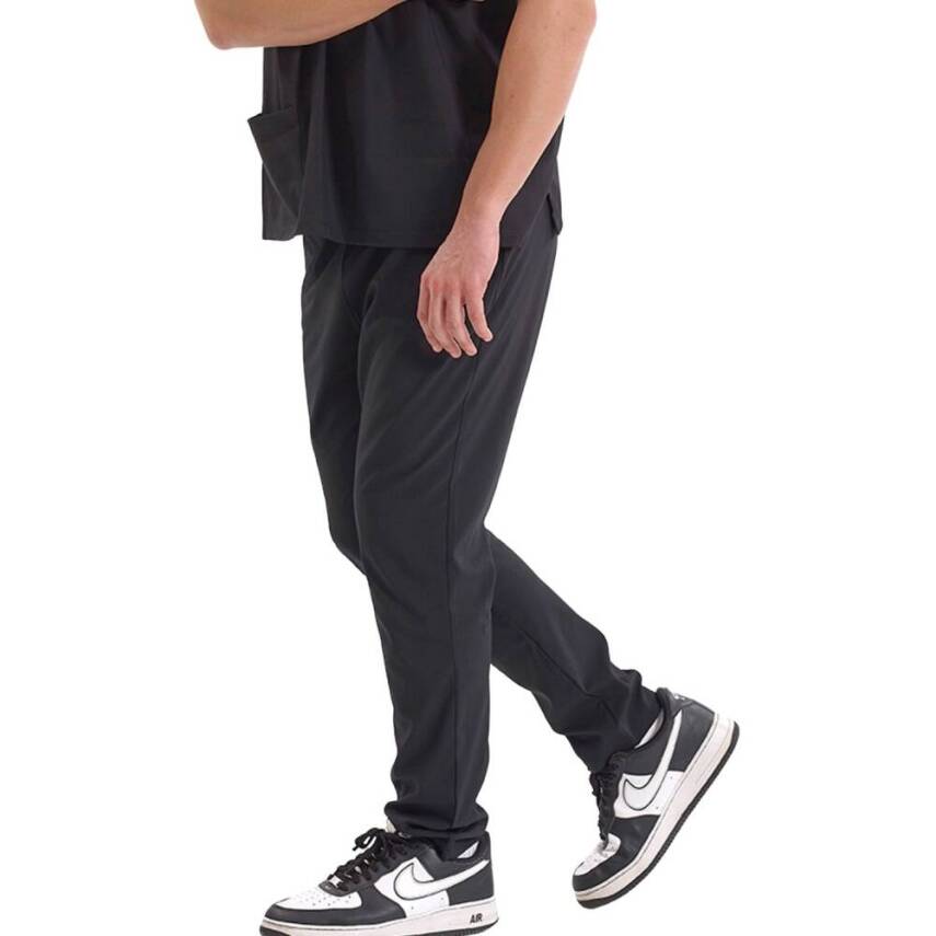 BRL SNAPSM | TEK ALT Kargo Cepli Klasik Likralı Unisex Cerrahi Pantolon Siyah - 4